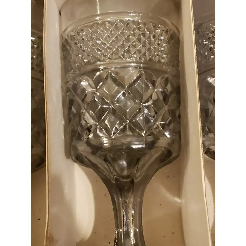 5 Vintage Anchor Hocking Wexford Pattern Cordial Glasses Wine Mist Smoke Color